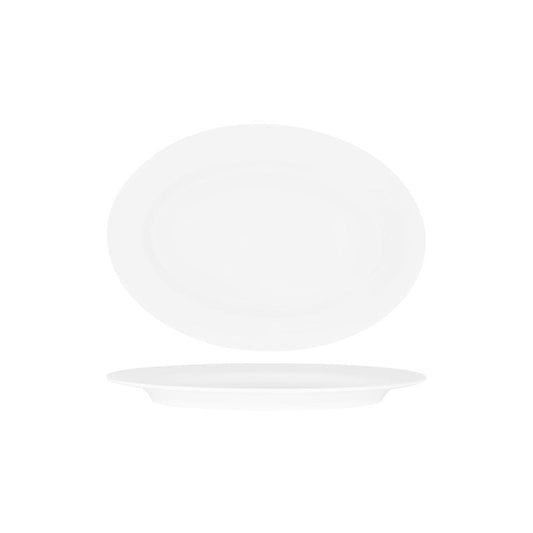 Superware White Oval Rimmed Platter 300x220mm (Box of 12) - Kitchenly