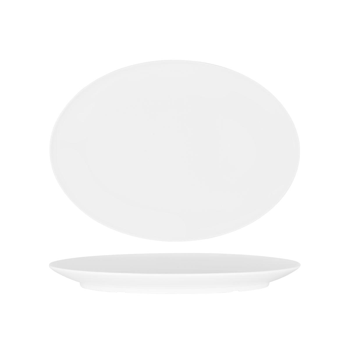 Superware White Oval Coupe Platter 360x250mm (Box of 12) - Kitchenly