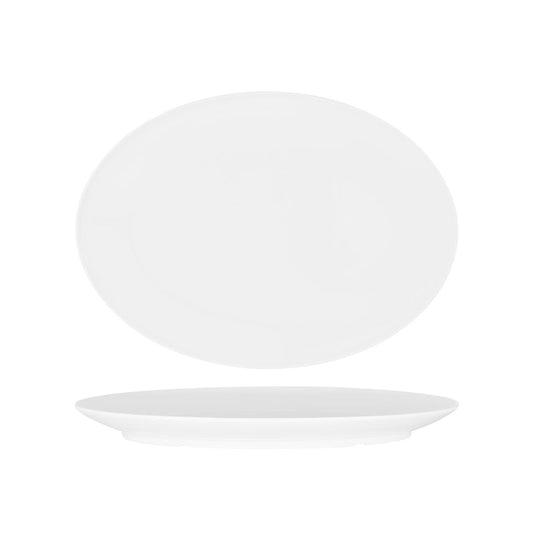 Superware White Oval Coupe Platter 360x250mm (Box of 12) - Kitchenly