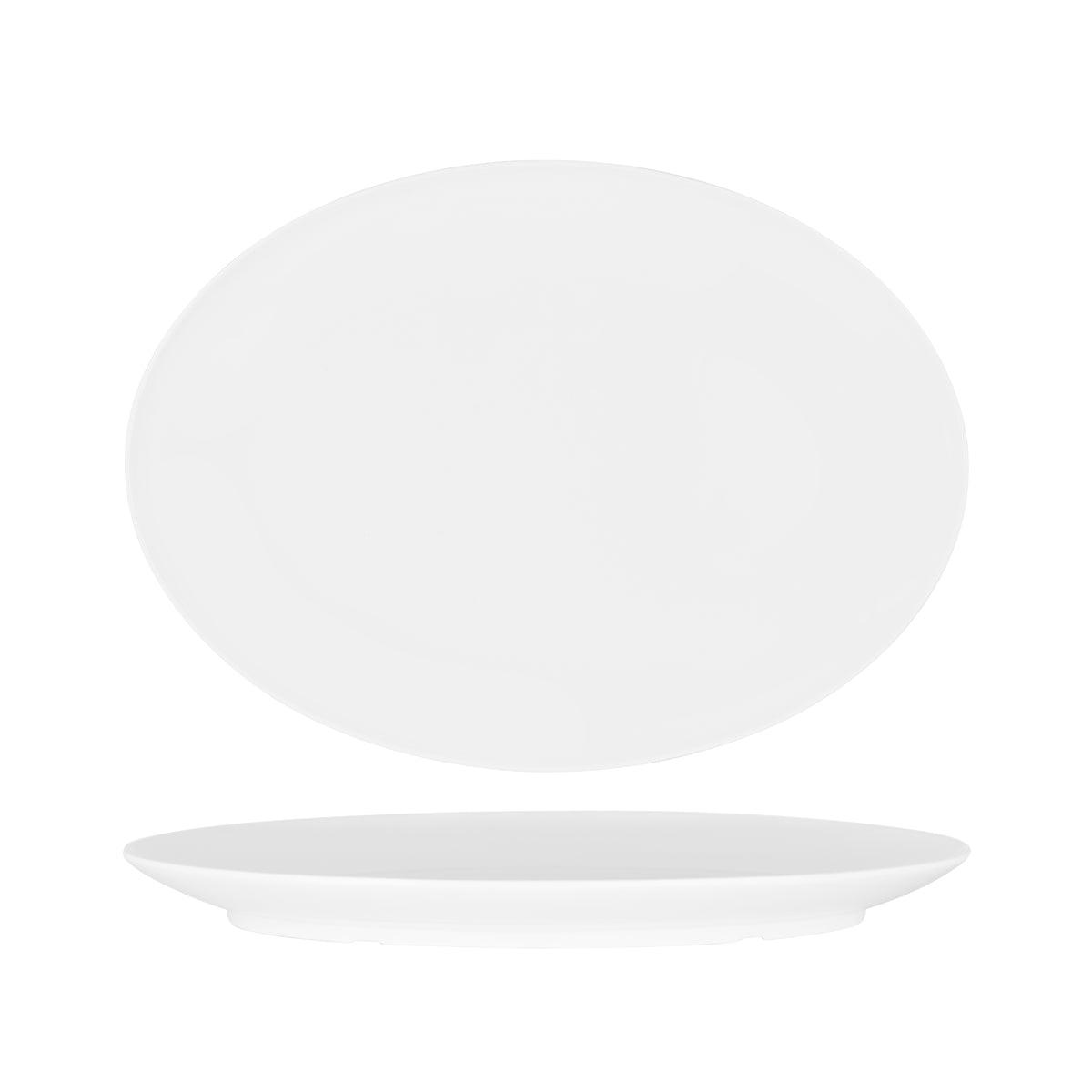 Superware White Oval Coupe Platter 410x295mm (Box of 6) - Kitchenly