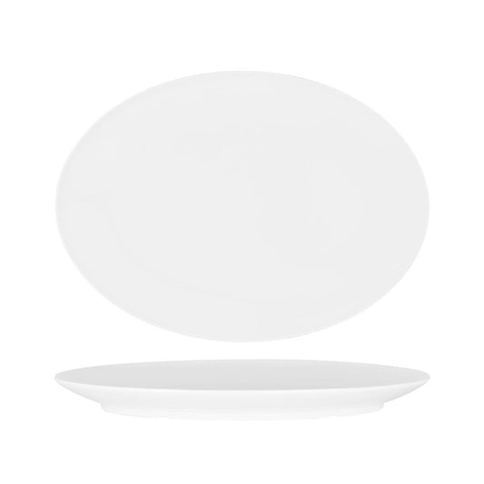 Superware White Oval Coupe Platter 410x295mm (Box of 6) - Kitchenly