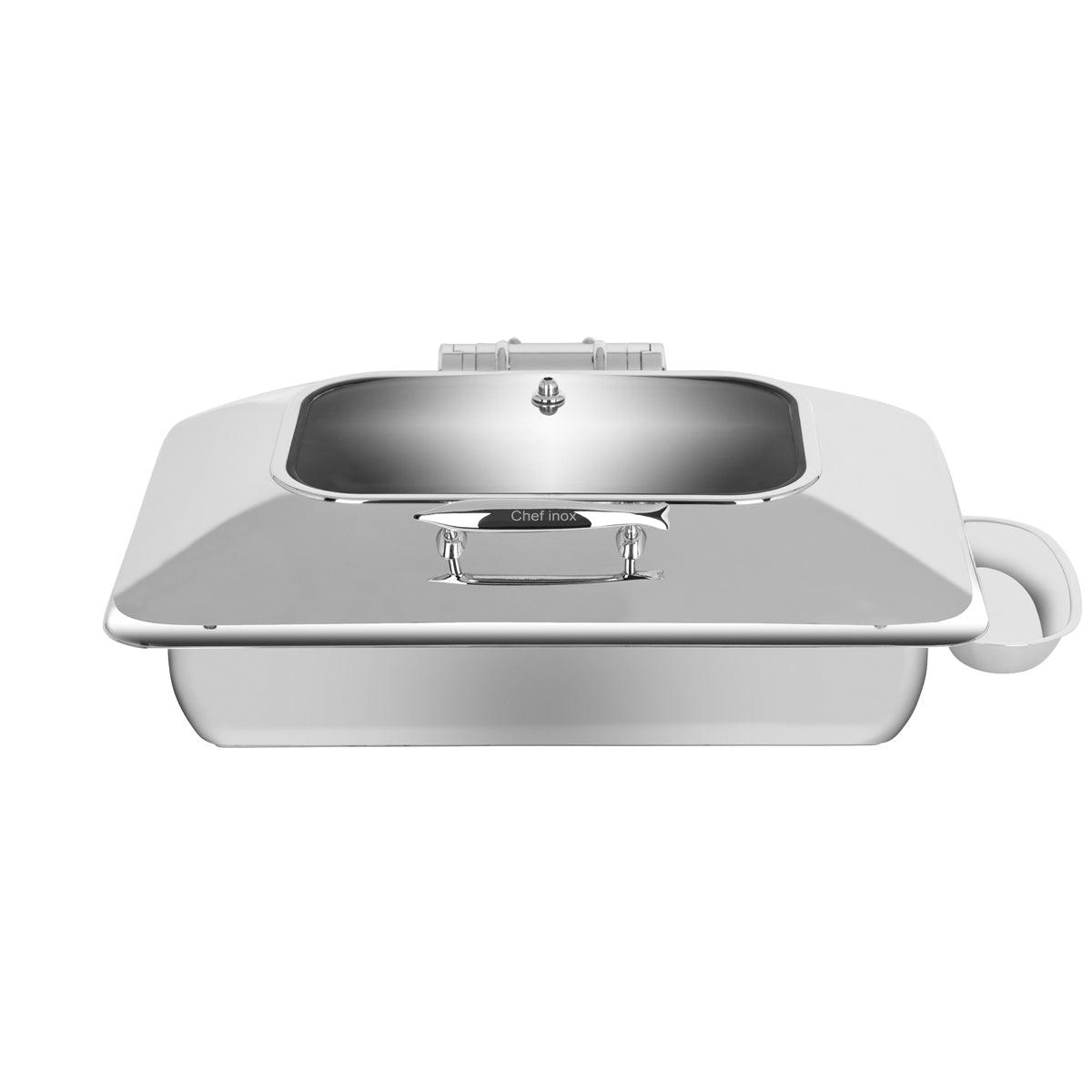 Chef Inox Deluxe Chafer Rectangular 1/1 Size with Glass Lid & Side Dish - Kitchenly