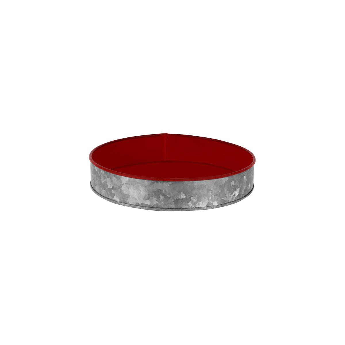 Chef Inox Coney Island Round Galvanised Tray 240x45mm - Kitchenly