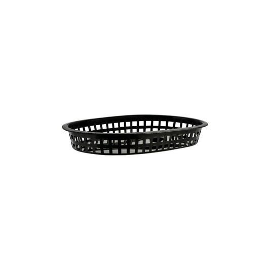 Chef Inox Coney Island Rectangular Serving Basket Plastic Black 270x180x40mm - Kitchenly