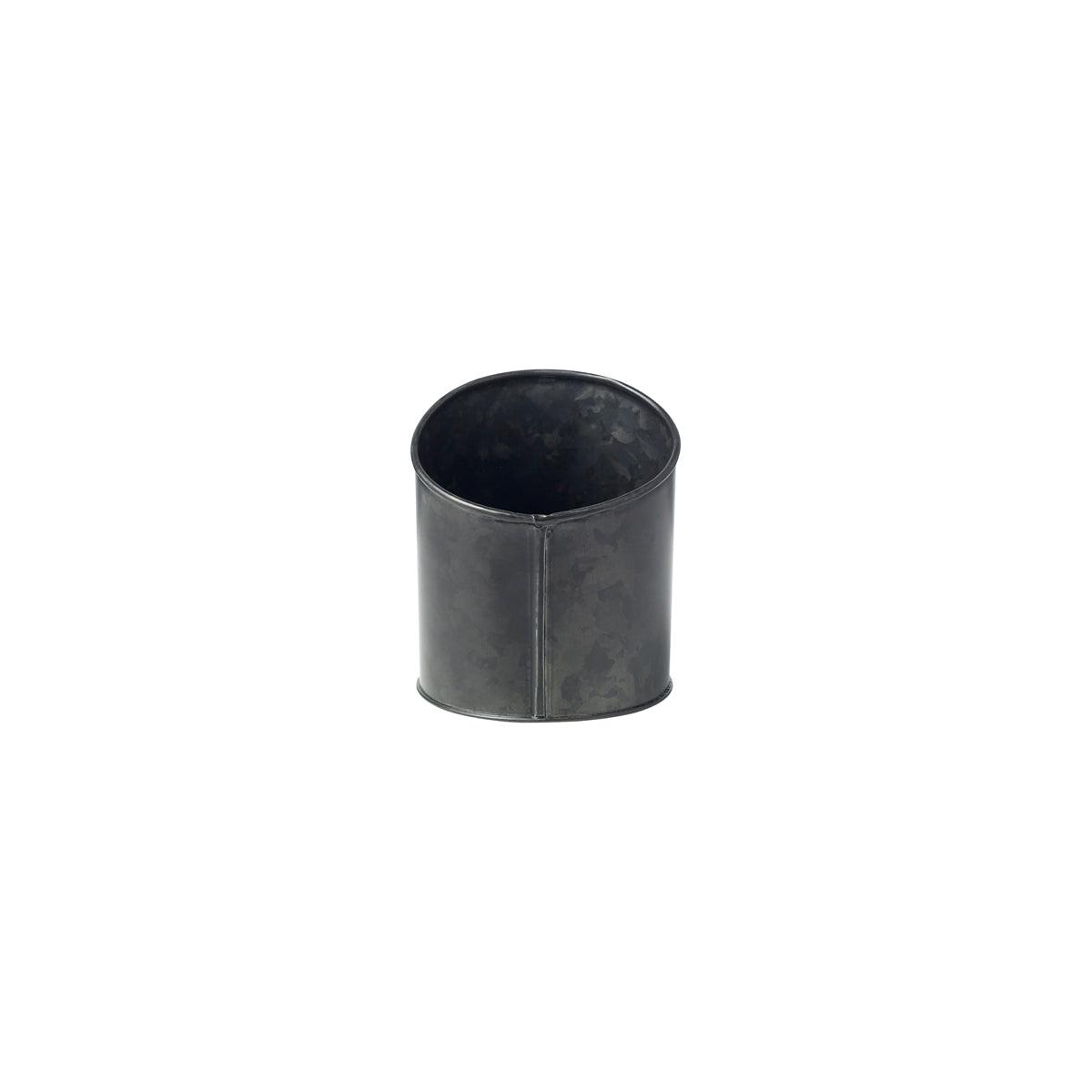 Chef Inox Coney Island Slant Black Galvanised Pot 120x140mm - Kitchenly