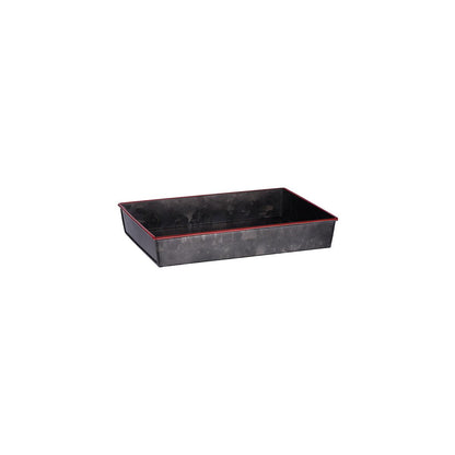 Chef Inox Coney Island Rectangular Flared Black Galvanised Tray 240x160x40mm - Kitchenly