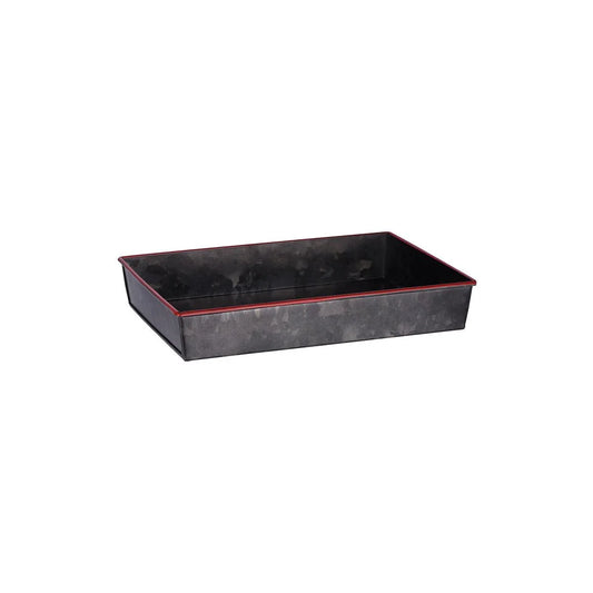 Chef Inox Coney Island Rectangular Flared Black Galvanised Tray 270x190x45mm - Kitchenly
