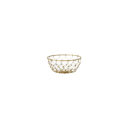 Chef Inox Coney Island Patina Round Fishing Net Wire Basket Gold 160x80mm