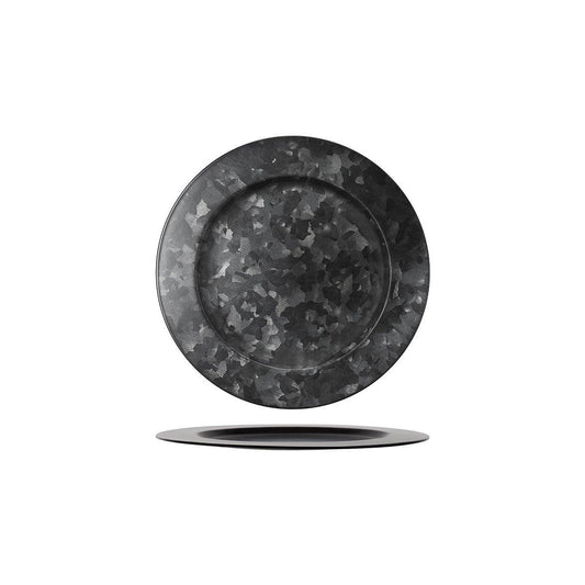 Chef Inox Round Plate Wide Rim Galvanised 230mm - Kitchenly