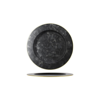 Chef Inox Round Plate Wide Rim Galvanised 230mm - Kitchenly