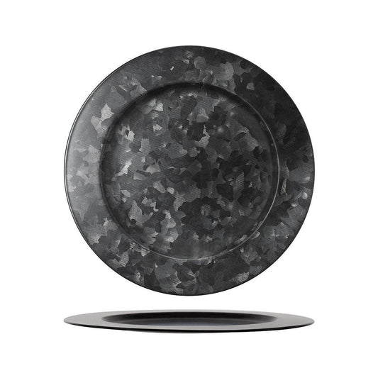 Chef Inox Round Plate Wide Rim Galvanised 280mm - Kitchenly