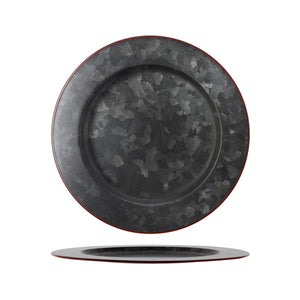 Chef Inox Round Plate Wide Rim Galvanised 280mm - Kitchenly