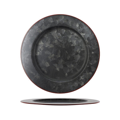 Chef Inox Round Plate Wide Rim Galvanised 280mm - Kitchenly