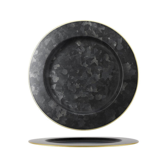 Chef Inox Round Plate Wide Rim Galvanised 280mm - Kitchenly