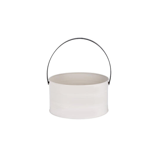 Chef Inox Coney Island Creme Round Pail with Black Handle 285x150mm (Box of 6) - Kitchenly