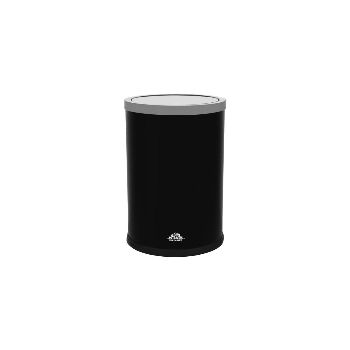 Noble & Price Round Bin with Swing Top Black 9Lt - Kitchenly