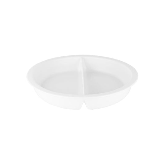 Chef Inox Porcelain Round Insert Pan Divided 380x65mm - Kitchenly