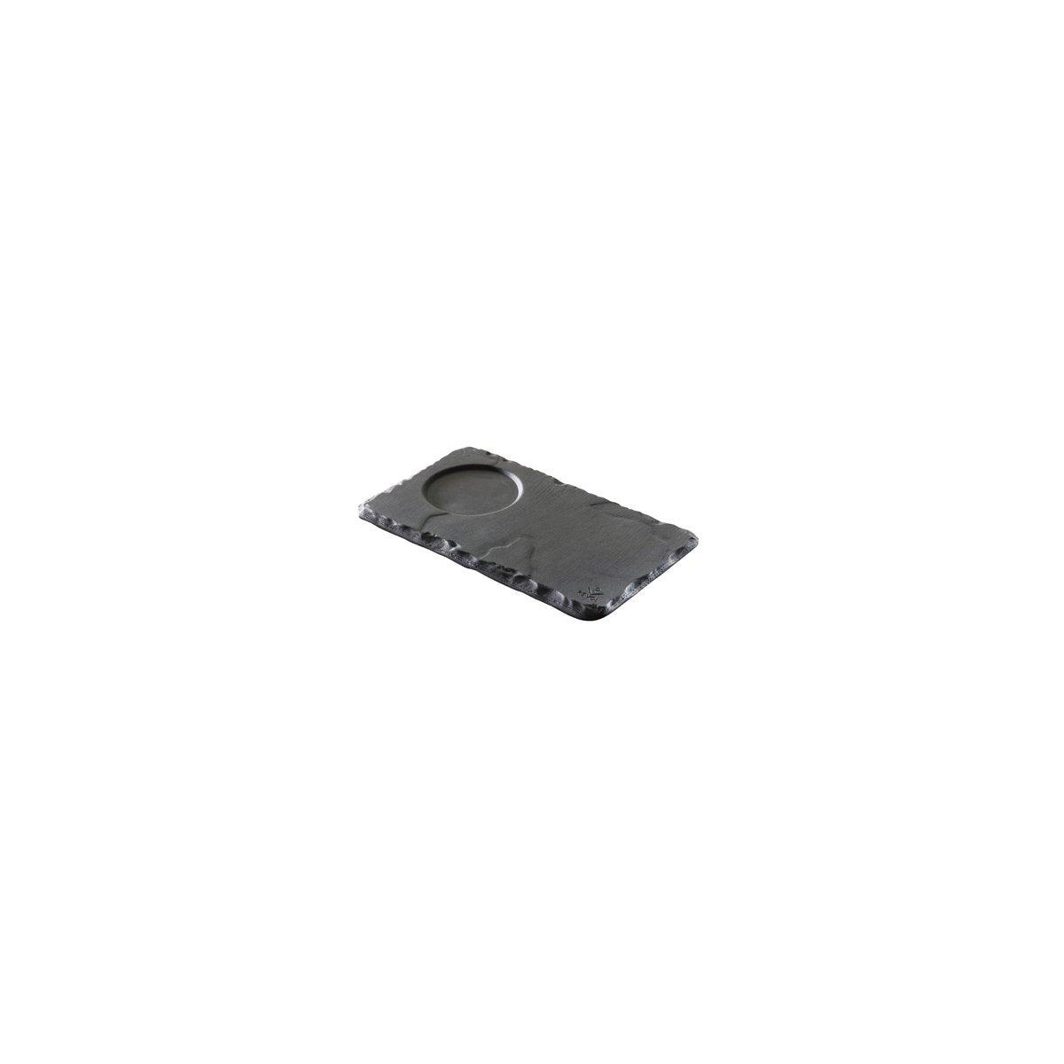 Revol Basalt Tray With Well 140x80mm (Box of 6) - Kitchenly