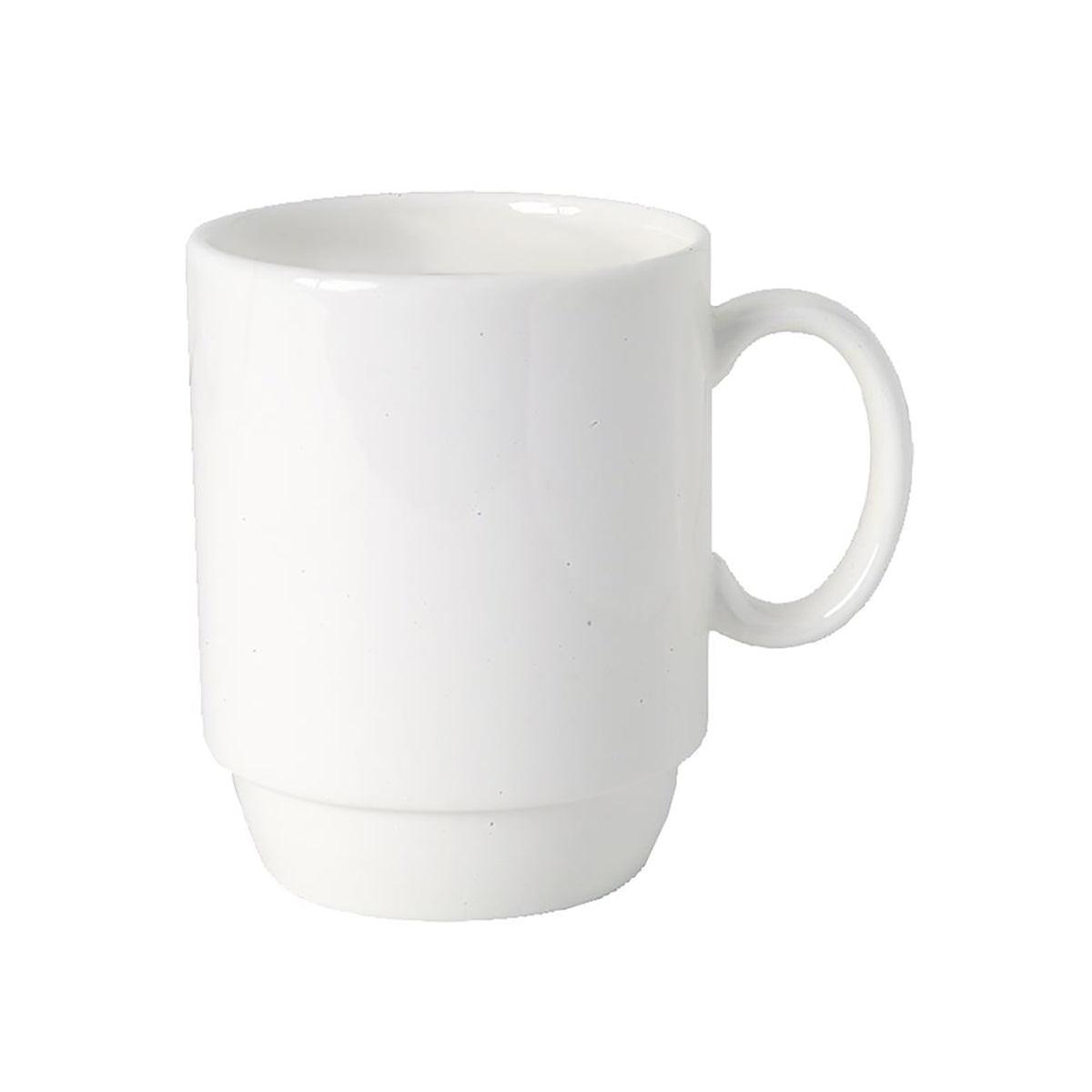 Royal Bone China Ascot Stackable Coffee Mug 390ml (Box of 6) - Kitchenly