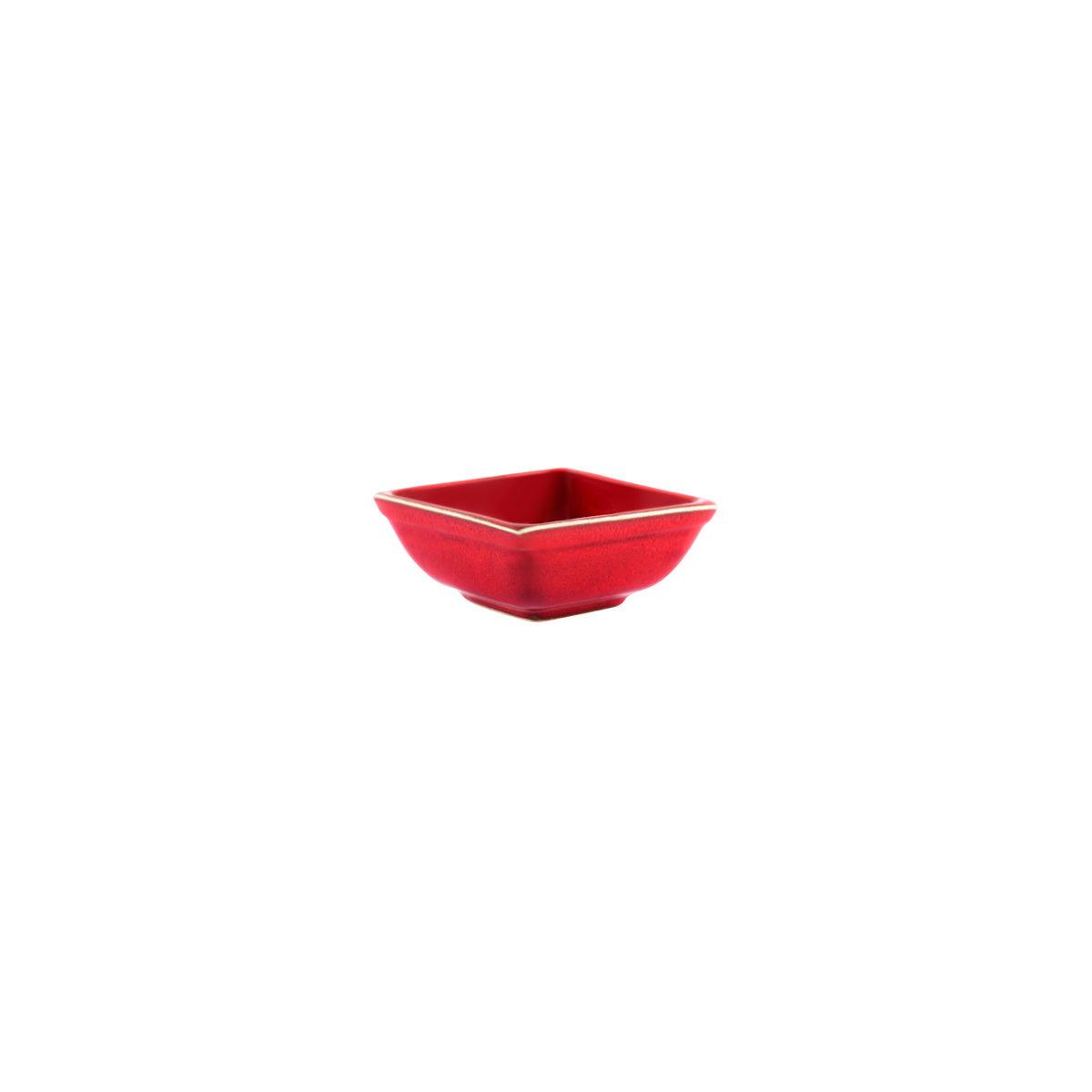Tablekraft Artistica Reactive Red Square Sauce Dish 80mm (Box of 6) - Kitchenly