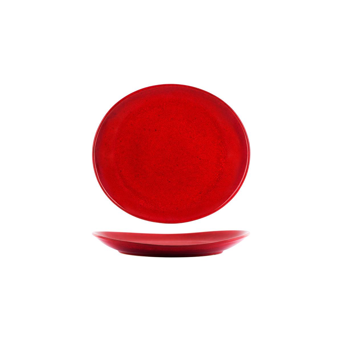 Tablekraft Artistica Reactive Red Oval Plate 210x190mm (Box of 4) - Kitchenly