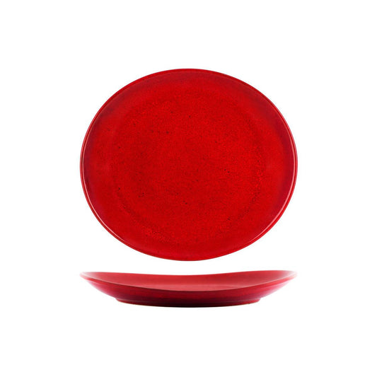 Tablekraft Artistica Reactive Red Oval Plate 250x220mm (Box of 4) - Kitchenly