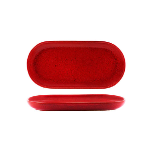 Tablekraft Artistica Reactive Red Oval Coupe Plate 300x140mm (Box of 4) - Kitchenly