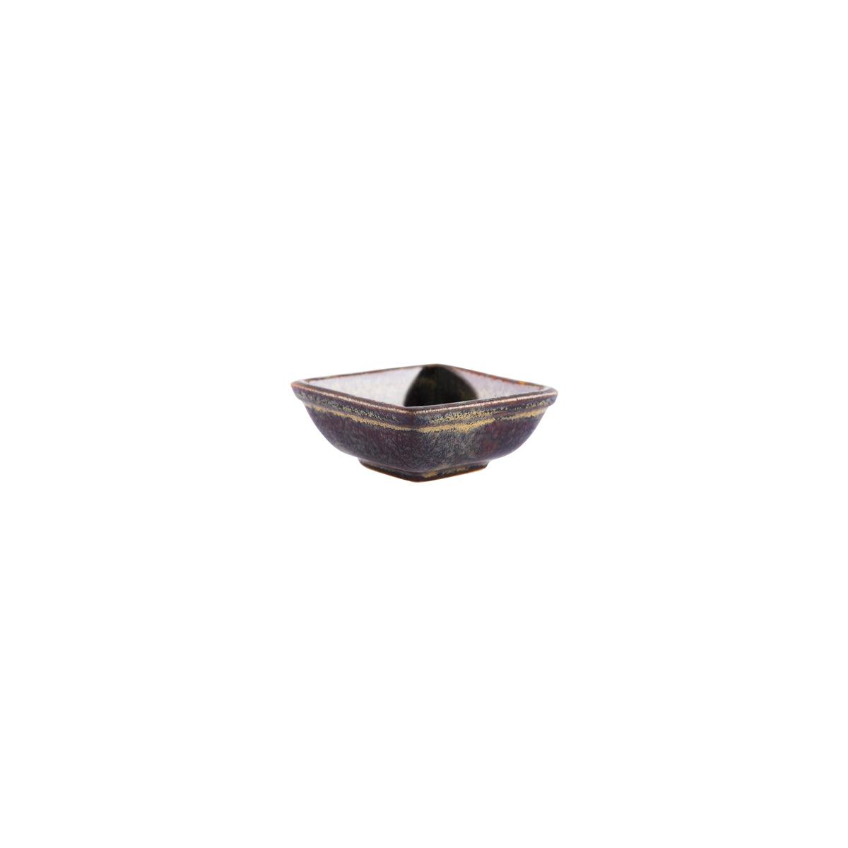 Tablekraft Artistica Reactive Brown Square Sauce Dish 80mm (Box of 6) - Kitchenly