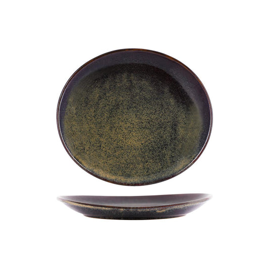 Tablekraft Artistica Reactive Brown Oval Plate 250x220mm (Box of 4) - Kitchenly