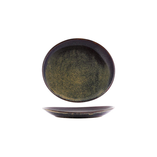 Tablekraft Artistica Reactive Brown Oval Plate 210x190mm (Box of 4) - Kitchenly