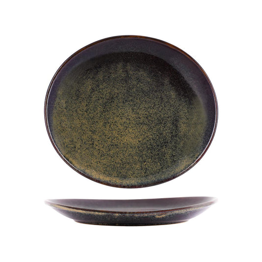 Tablekraft Artistica Reactive Brown Oval Plate 295x250mm (Box of 4) - Kitchenly