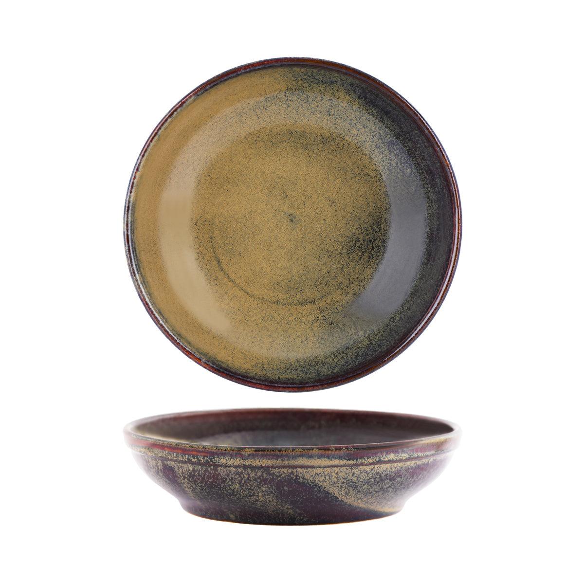 Tablekraft Artistica Reactive Brown Round Flared Bowl 230mm (Box of 6) - Kitchenly