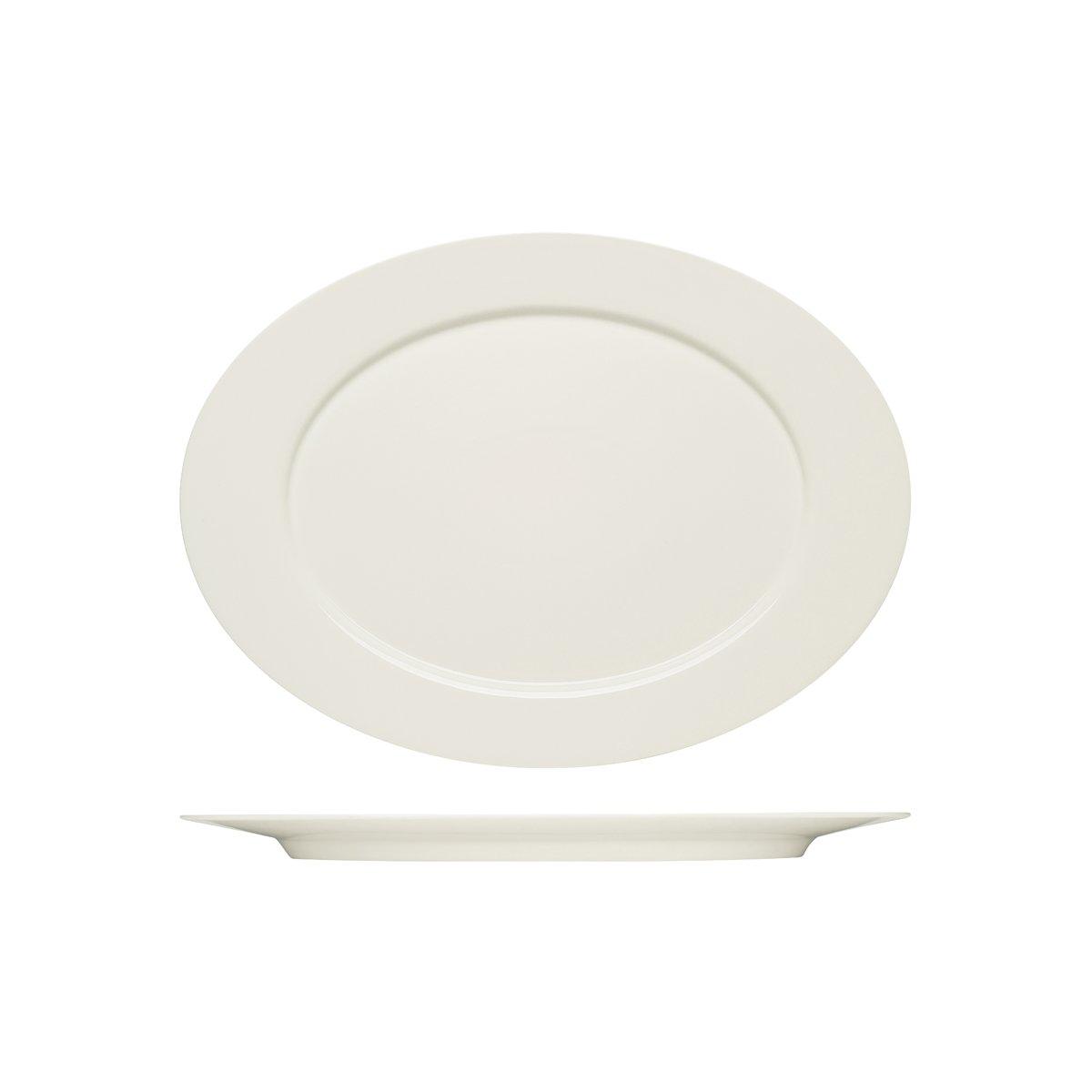 Bauscher Purity Oval Platter with Wide Rim 380x278mm (Box of 6) - Kitchenly
