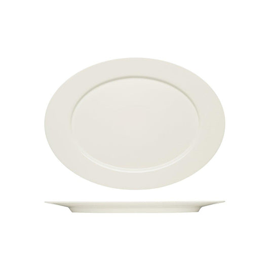 Bauscher Purity Oval Platter with Wide Rim 380x278mm (Box of 6) - Kitchenly