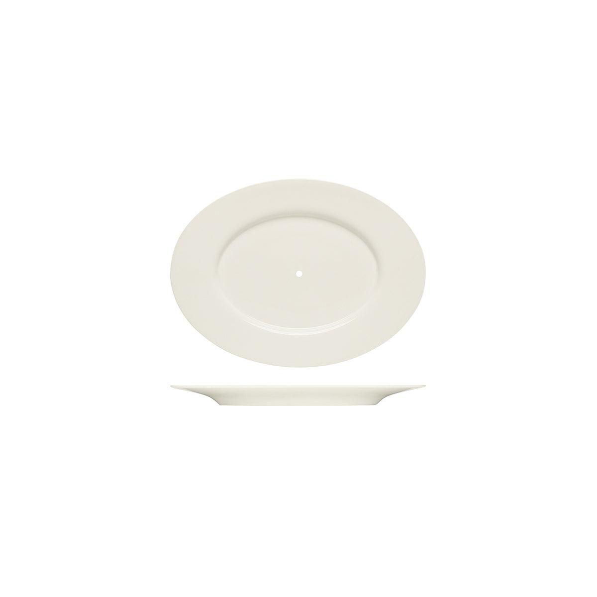 Bauscher Purity Oval Platter with Wide Rim 240x175mm To Suit Serving Stand (Box of 6) - Kitchenly