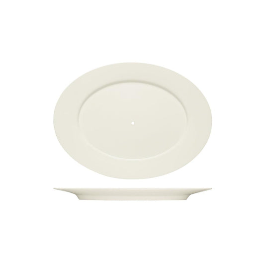 Bauscher Purity Oval Platter with Wide Rim 330x240mm To Suit Serving Stand (Box of 6) - Kitchenly