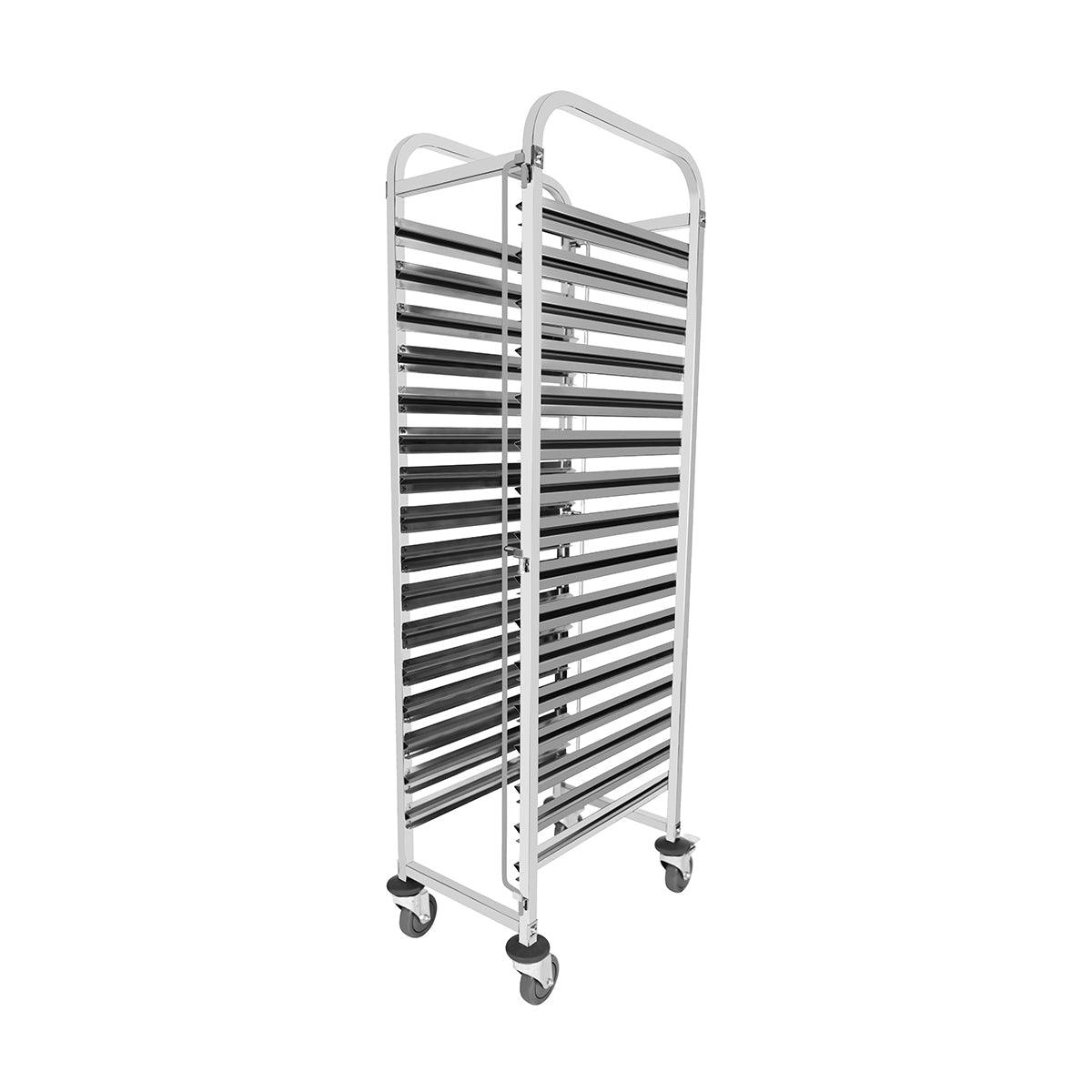 Chef Inox Gastronorm Trolley Stainless Steel Fits 16 x 1/1 Size Trays 550x350x1735mm - Kitchenly