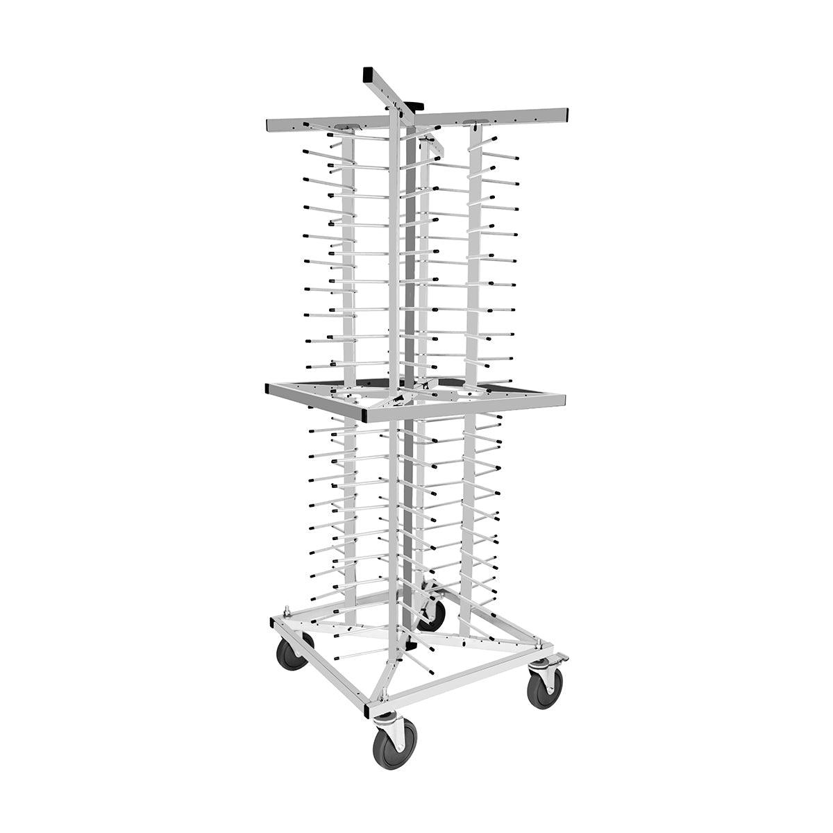 Chef inox Plate Stacking Trolley to Suit 72 Plates 600x610x1610mm - Kitchenly