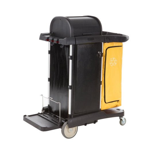 Jiwins Luxury Cleaning Cart Black 1212x575x1320mm - Kitchenly
