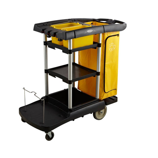 Jiwins Multifunction Cleaning Cart Black 1212x575x1115mm - Kitchenly