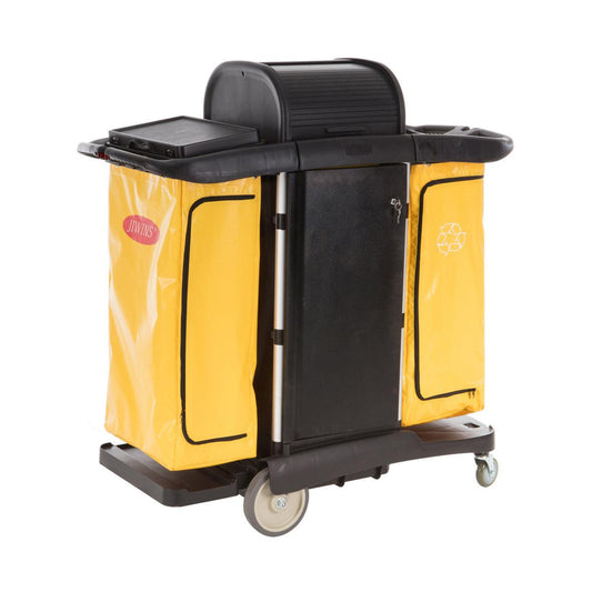 Jiwins Medical Places Special Cleaning Cart Black 1300x570x1320mm - Kitchenly