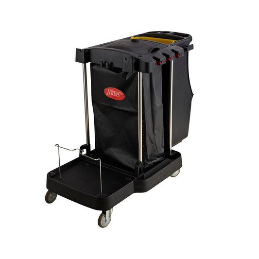 Jiwins Compact Cleaning Cart Black 1260x575x975mm - Kitchenly