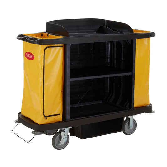 Jiwins Standard Housekeeping Cart Black 1536x554x1252mm - Kitchenly