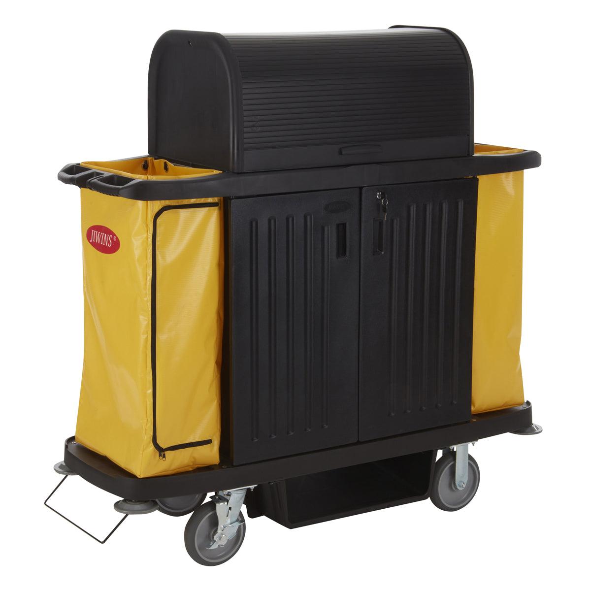 Jiwins Luxury Housekeeping Cart Black 1536x554x1510mm - Kitchenly