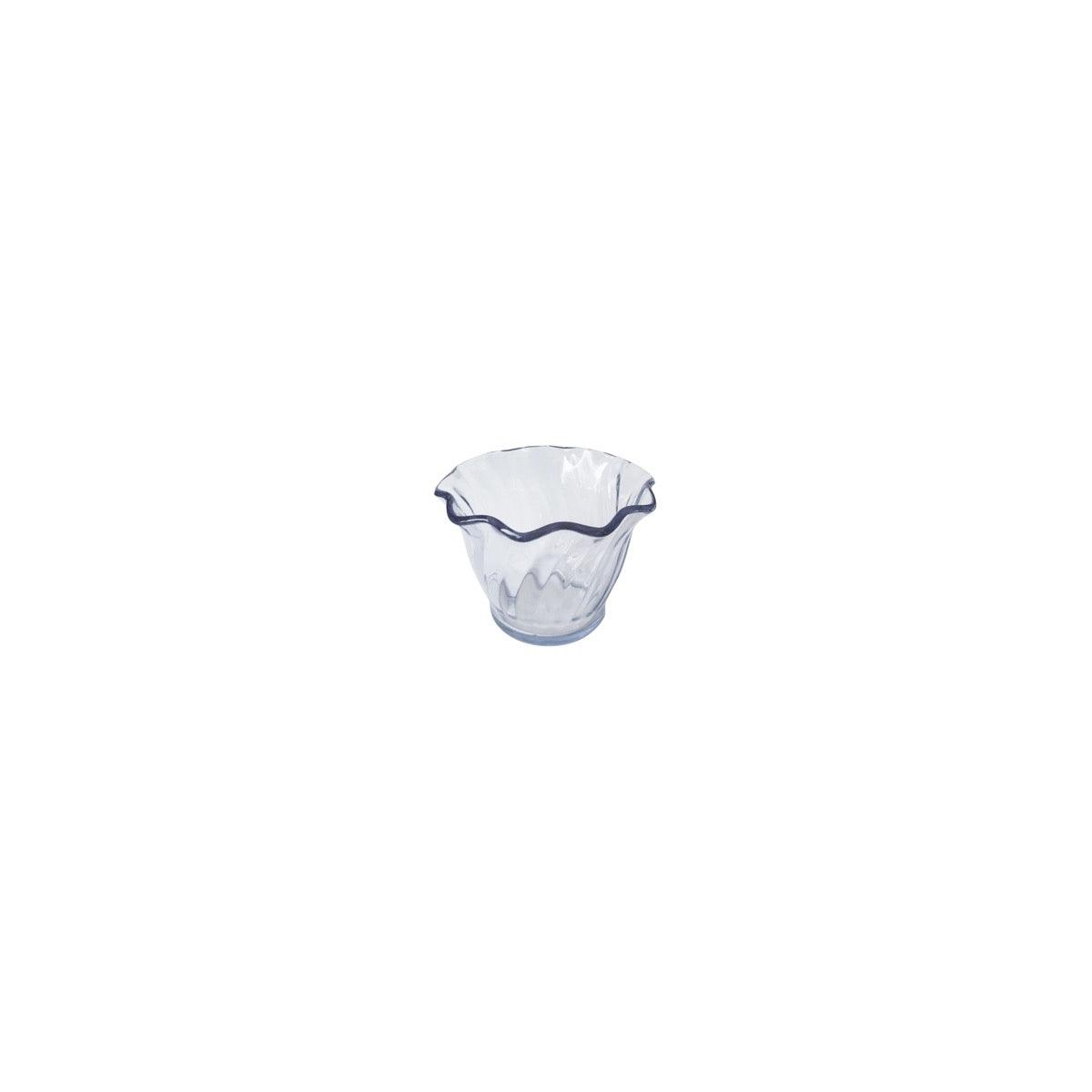 Jiwins Round Bowl with Scolloped Edge Clear Polycarbonate 91x62mm / 148ml - Kitchenly