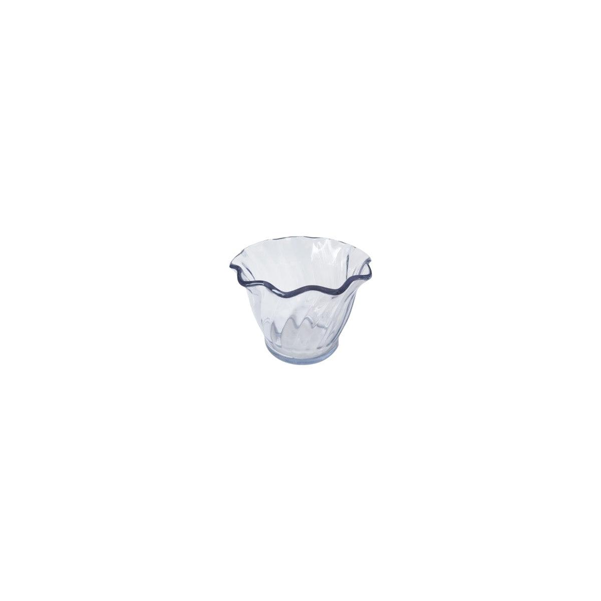 Jiwins Round Bowl with Scolloped Edge Clear Acrylic 91x62mm / 148ml - Kitchenly