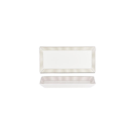 Nikko Japan Silk Platinum Rectangular Plate Wide Rim 231mm - Kitchenly