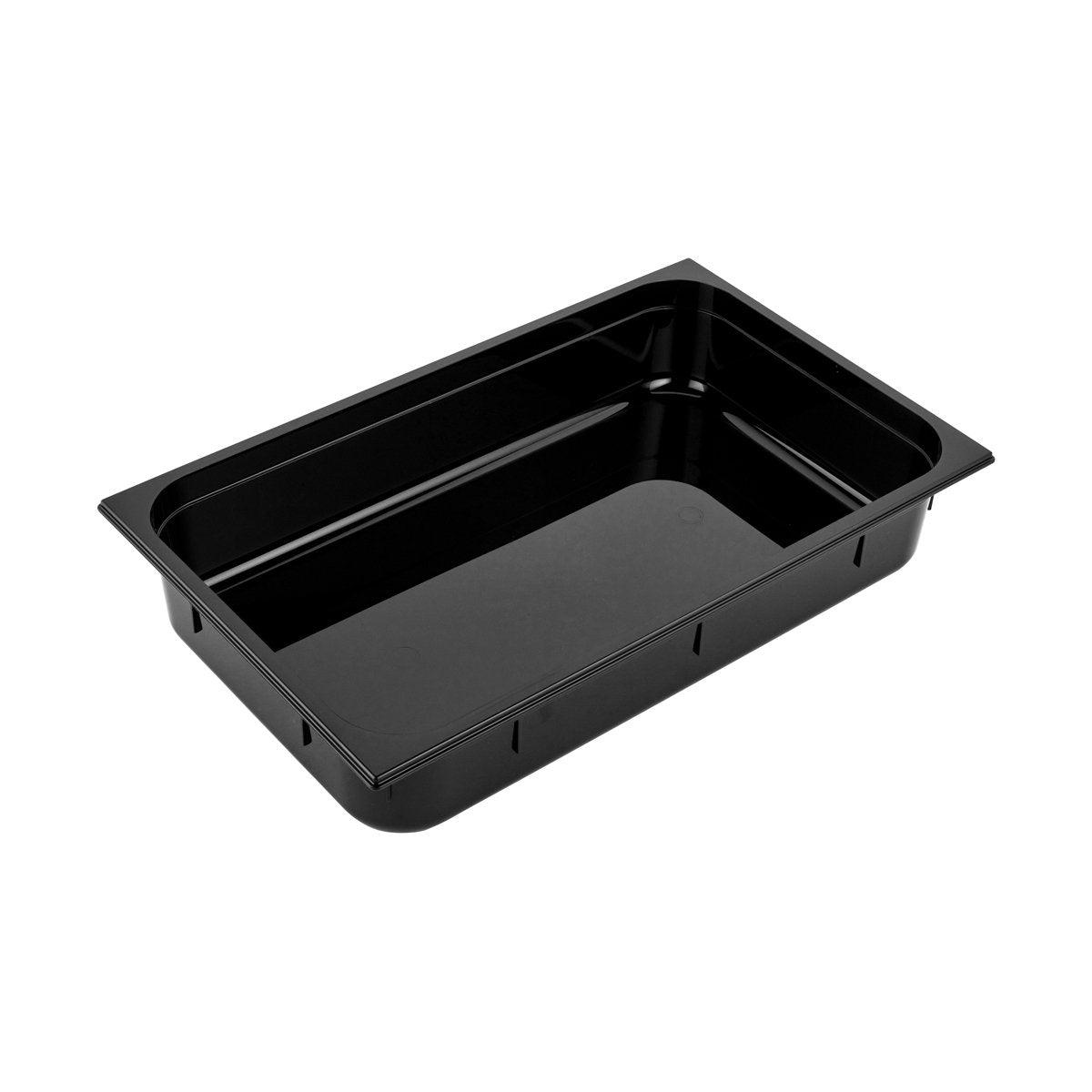 Inox Macel Gastronorm Pan Polycarbonate Black 1/1 Size 530x325x100mm / 13.0Lt (Box of 6) - Kitchenly