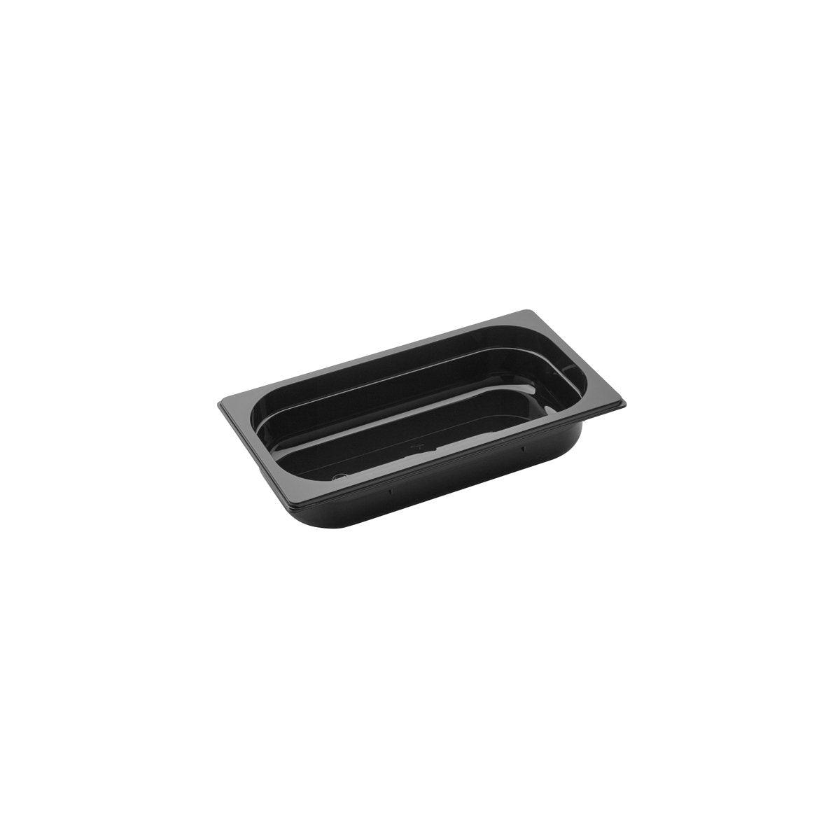 Inox Macel Gastronorm Pan Polycarbonate Black 1/3 Size 325x176x65mm / 2.4Lt (Box of 6) - Kitchenly