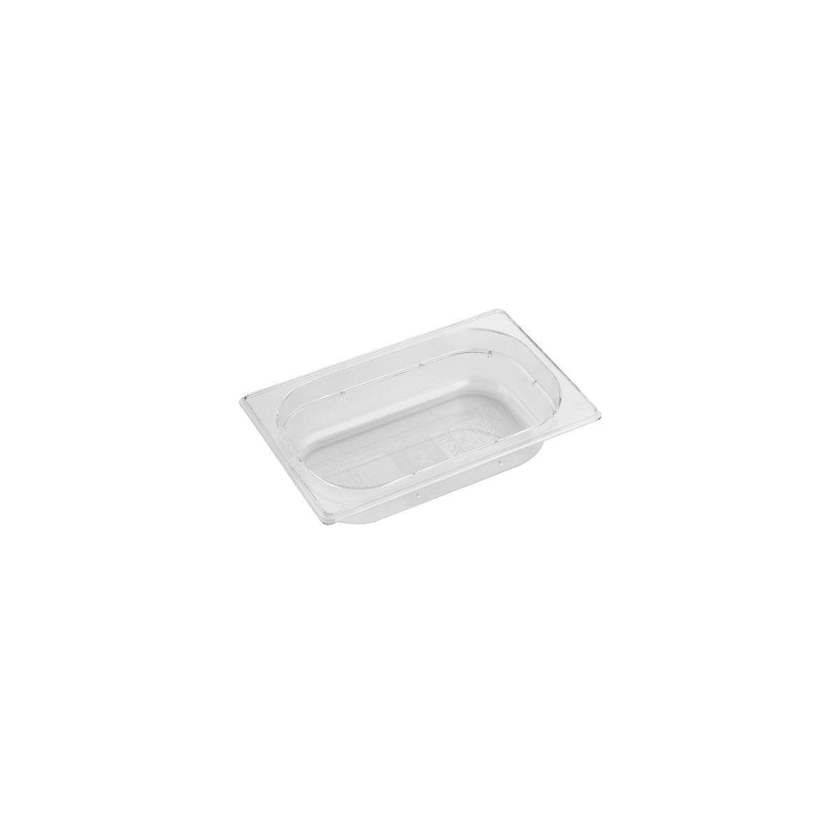 Inox Macel Gastronorm Pan Polycarbonate Clear 1/4 Size 265x162x65mm / 1.7Lt (Box of 6) - Kitchenly